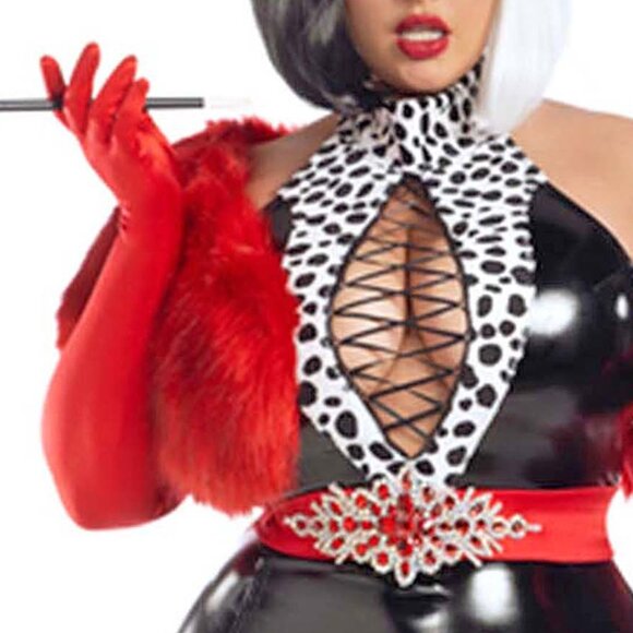 Plus Cruel Madam 5Pc Costume Womens Size 2X Wet Look Roleplay Cosplay Dress - Picture 9 of 10